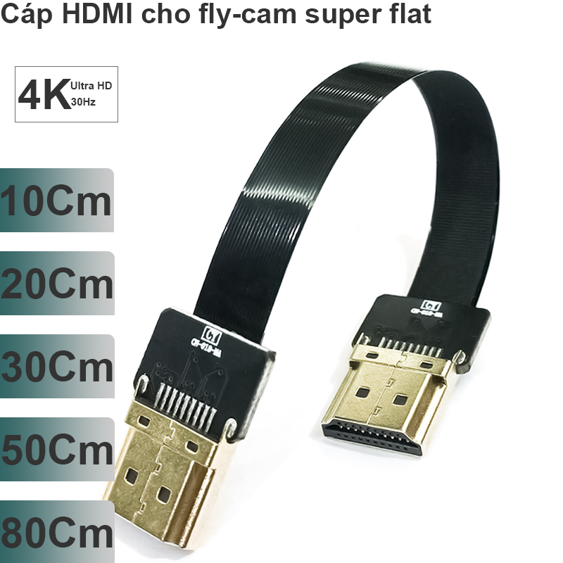 Dây cáp HDMI siêu mỏng siêu nhẹ cho camera flycam 10Cm 20Cm 30Cm 50Cm 80Cm - Phụ Kiện Điện Tử Việt Nam day cap hdmi sieu mong sieu det cho flicam