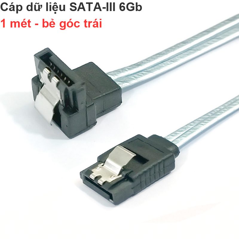 Cáp dữ liệu SATA III 6GB 1 mét 1 đầu thẳng 1 đầu bẻ góc trái - Phụ Kiện Điện Tử Việt Nam cap du lieu sata