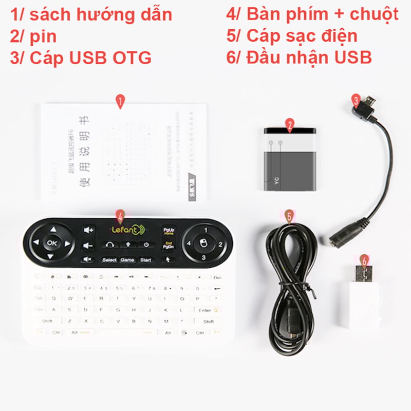 Bàn phím không dây Chuột bay cầm tay Lefant F6 - Phụ Kiện Điện Tử Việt Nam chuot bay kiem ban phim