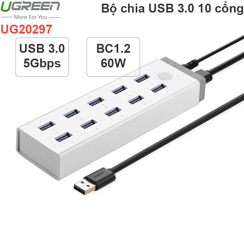 bo chia usb 3.0 10 cong ugreen 20297