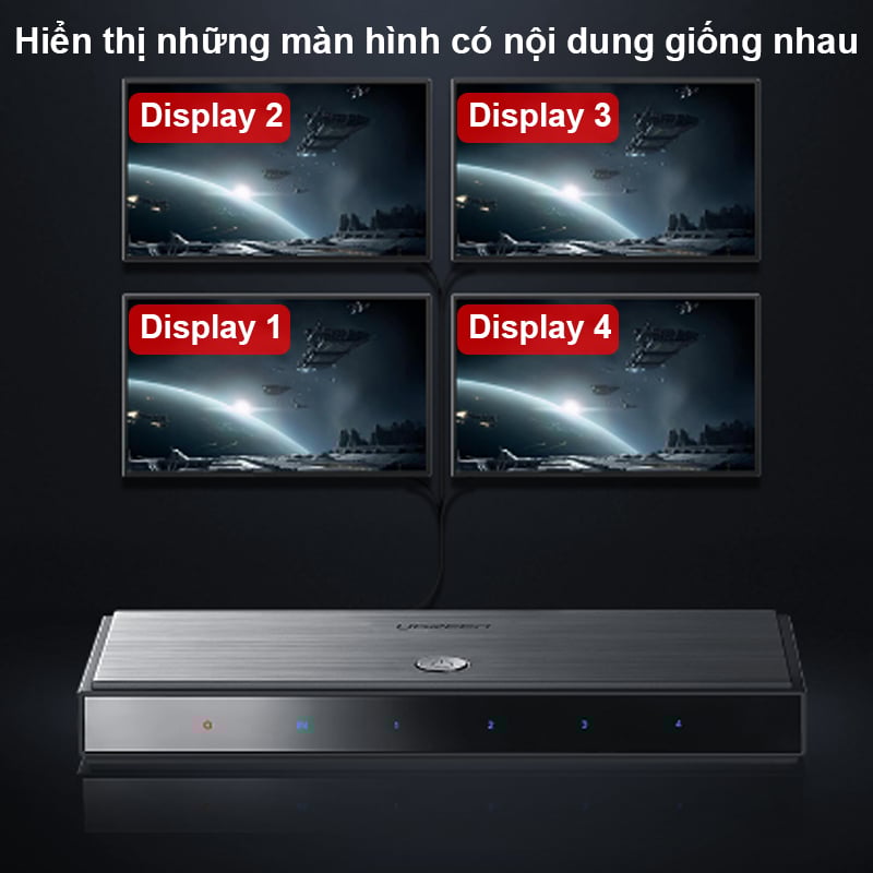 Bộ chia HDMI 2.0 1 ra 4 4K60Hz Ugreen 50708 - Phụ Kiện Điện Tử Việt Nam ugreen 50708 bo chia hdmi 2.0 4 cong