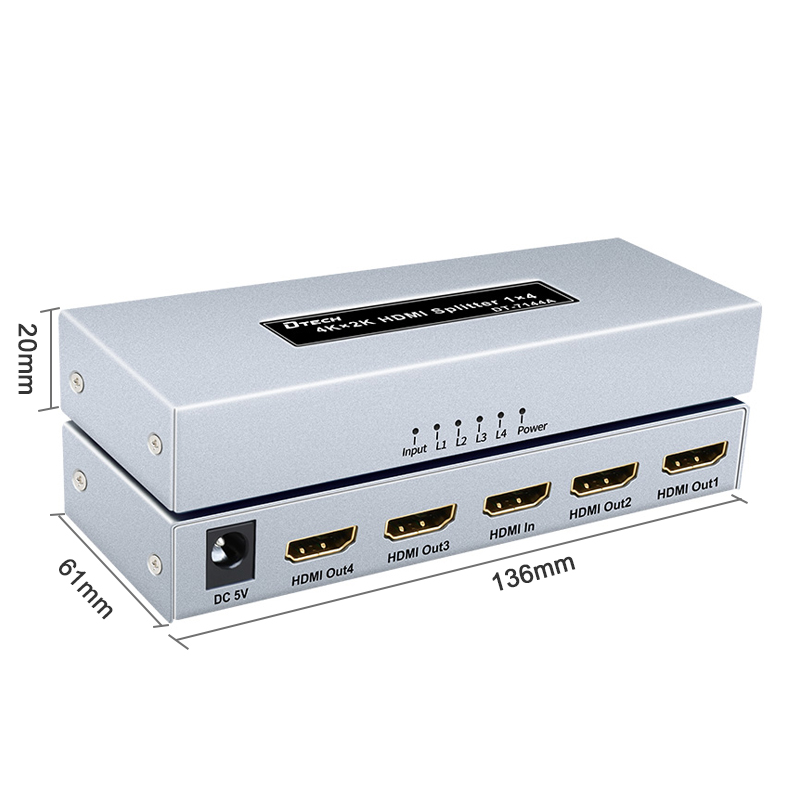 Bộ chia HDMI V1.4 4K30Hz 3D 4 cổng DTECH DT-7144A - Phụ Kiện Điện Tử Việt Nam dtech dt-7144 bo chia hdmi