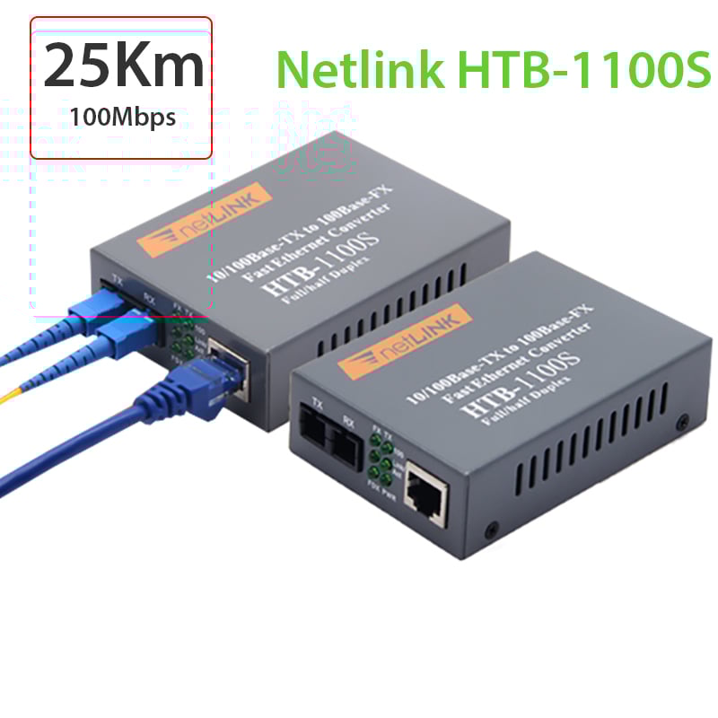 Bộ chuyển đổi quang điện ra mạng LAN 25Km 100Mbps NetLink HTB-1100S - Phụ Kiện Điện Tử Việt Nam bo chuyen quang dien netlink htb-1100s