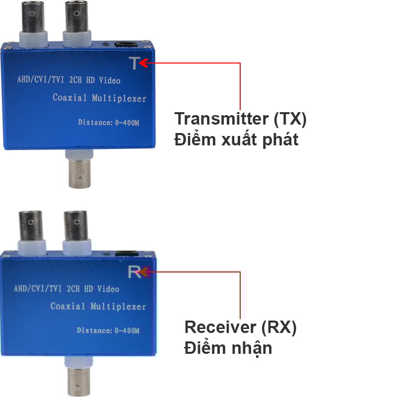 Bộ gộp 2 Camera AHD CVI TVI 720P 1080P đi trên 1 cáp đồng trục 400 mét HD-102 - Phụ Kiện Điện Tử Việt Nam bo khuech dai gop 2 camera tren 1 day dong truc ahd cvi tvi hd-102