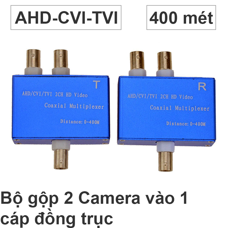 Bộ gộp 2 Camera AHD CVI TVI 720P 1080P đi trên 1 cáp đồng trục 400 mét HD-102 - Phụ Kiện Điện Tử Việt Nam bo khuech dai gop 2 camera tren 1 day dong truc ahd cvi tvi hd-102