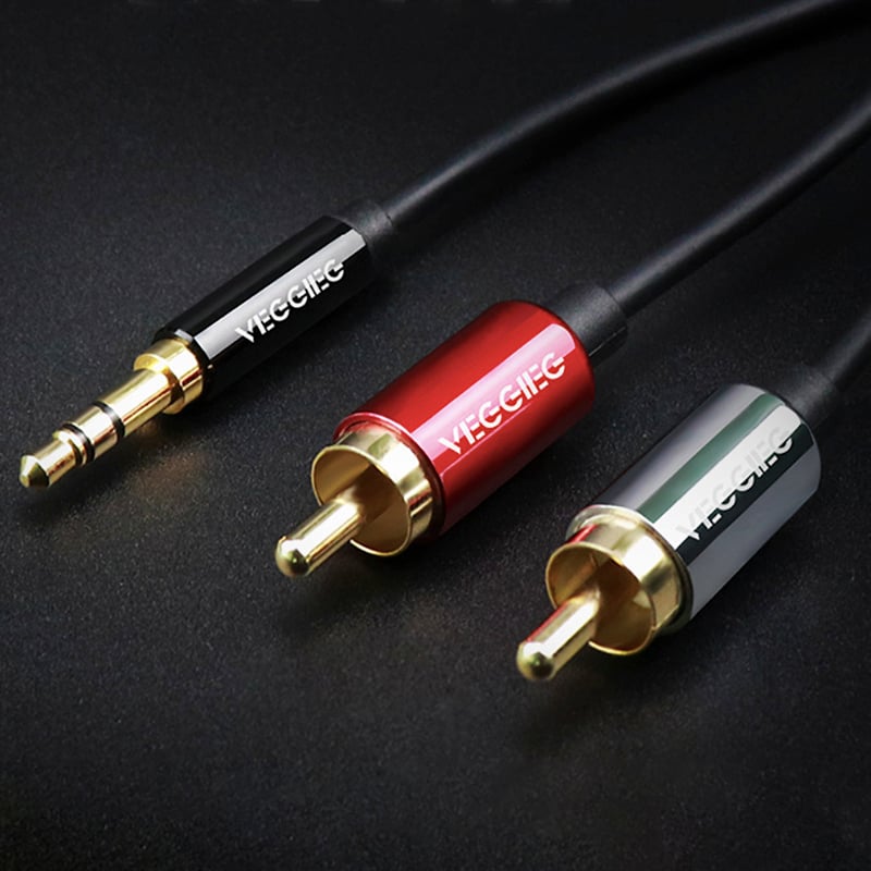 Cáp Audio 3.5mm to 2 RCA - Dây âm thanh 1 đầu 3,5mm ra 2 đầu AV hoa sen Veggieg 1M 1.5M 2M 3M 5M 10M 12M 15M - Phụ Kiện Điện Tử Việt Nam cap 3.5mm ra 2 av rca veggieg