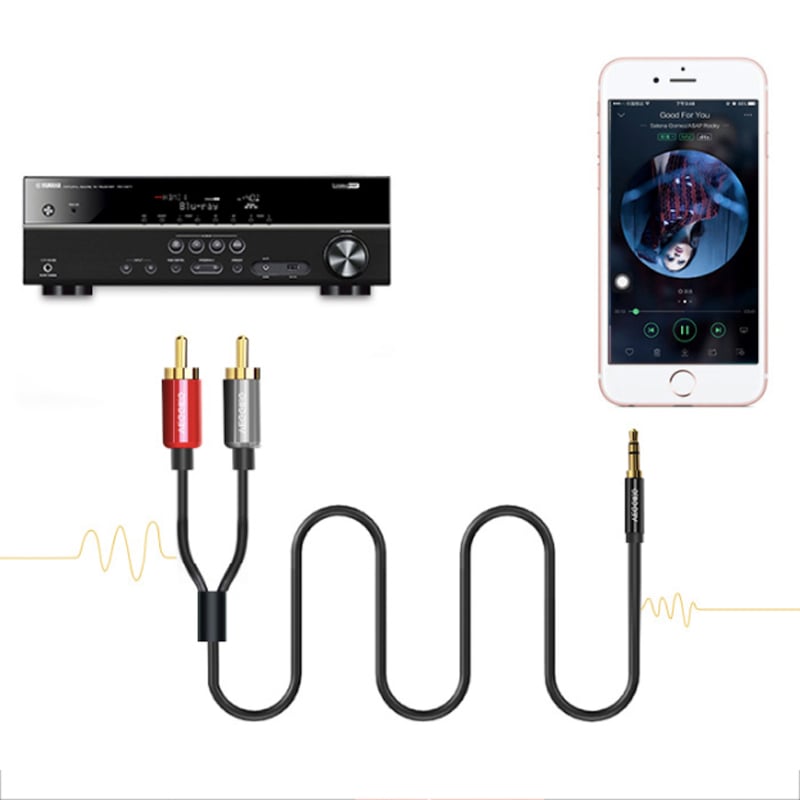 Cáp Audio 3.5mm to 2 RCA - Dây âm thanh 1 đầu 3,5mm ra 2 đầu AV hoa sen Veggieg 1M 1.5M 2M 3M 5M 10M 12M 15M - Phụ Kiện Điện Tử Việt Nam cap 3.5mm ra 2 av rca veggieg