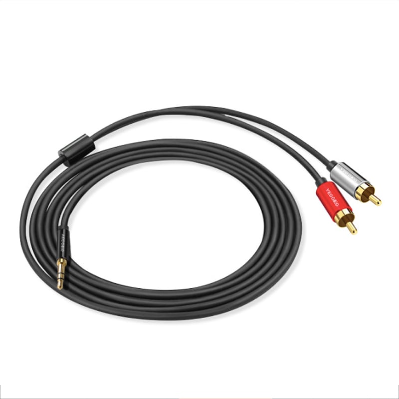 Cáp Audio 3.5mm to 2 RCA - Dây âm thanh 1 đầu 3,5mm ra 2 đầu AV hoa sen Veggieg 1M 1.5M 2M 3M 5M 10M 12M 15M - Phụ Kiện Điện Tử Việt Nam cap 3.5mm ra 2 av rca veggieg