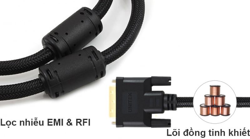 Cáp DVI-D 24+1 full 1080P Unitek 1.5M 3M 5M 10M 15M 20M - Phụ Kiện Điện Tử Việt Nam cap dvi unitek