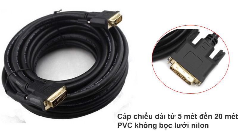 Cáp DVI-D 24+1 full 1080P Unitek 1.5M 3M 5M 10M 15M 20M - Phụ Kiện Điện Tử Việt Nam day cap dvi unitek