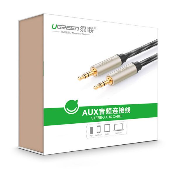 Cáp audio 3.5mm UGREEN mạ vàng 24K 0.5M 1M 1.5M 2M 3M 5M 8M 10M 12M 15M 20M (tròn bọc lưới) - Phụ Kiện Điện Tử Việt Nam Cáp loa 3.5mm ugreen