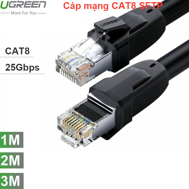 Cáp mạng CAT8 RJ45 tốc độ cao 25Gbps Ugreen 1M 2M 3M - Phụ Kiện Điện Tử Việt Nam day cap mang cat8 sftp 25gbps ugreen
