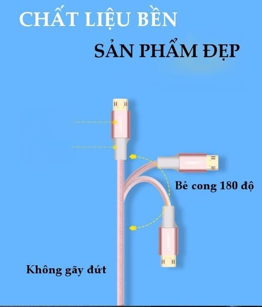 Cáp sạc Micro USB với công nghệ cắm đảo chiều Ugreen