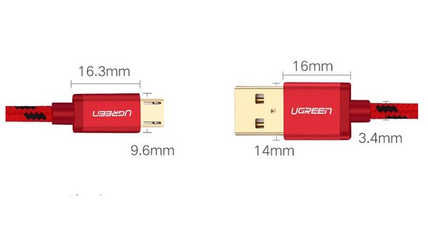 Cáp sạc Điện thoại Smartphone TAB USB AM sang Micro USB bọc nilon Ugreen 0.5M 1M 1.5M 2M - Phụ Kiện Điện Tử Việt Nam Cáp sạc micro USB bọc nilon Ugreen