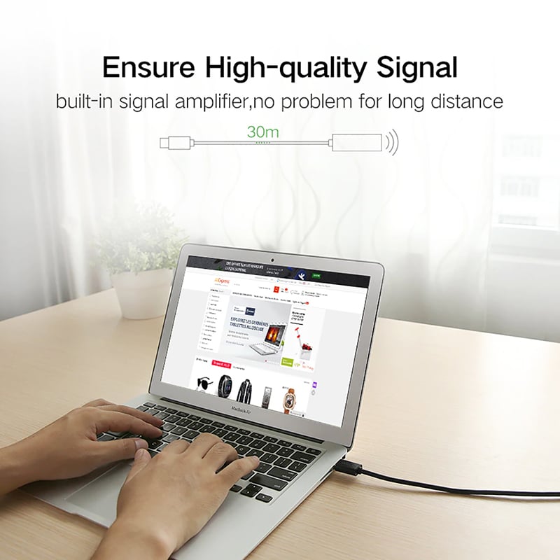 Cáp nối dài USB 2.0 UGREEN 5M 10M 15M 20M 25M 30M có IC khuếch đại - Phụ Kiện Điện Tử Việt Nam day cap usb noi dai ugreen