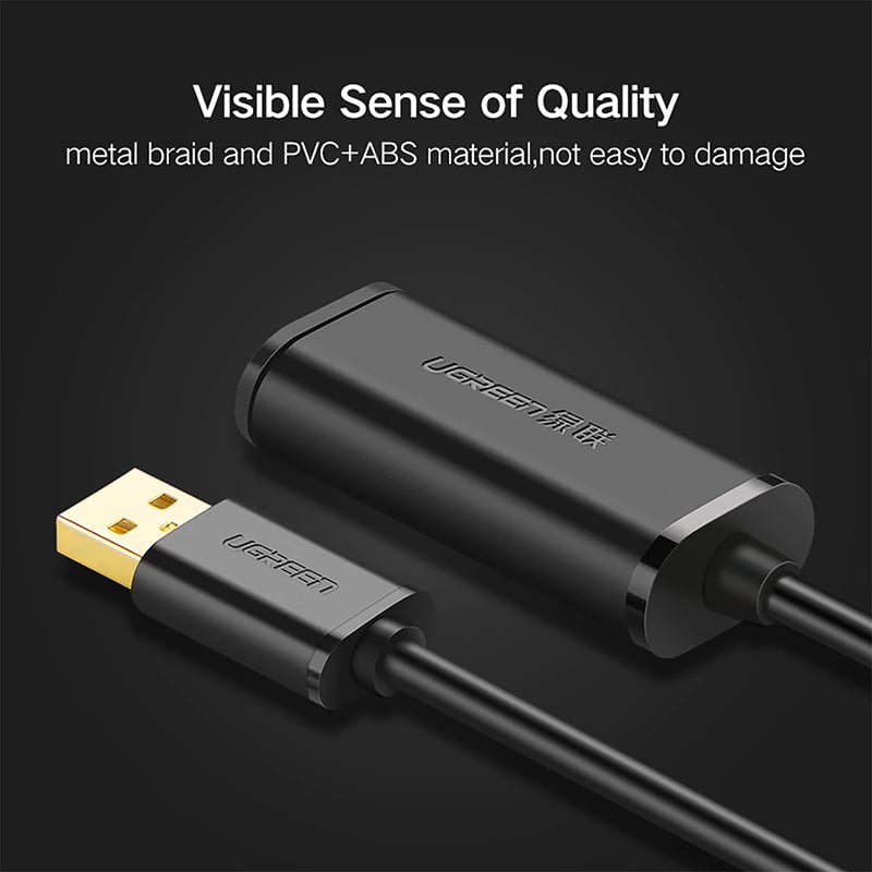 Cáp nối dài USB 2.0 UGREEN 5M 10M 15M 20M 25M 30M có IC khuếch đại - Phụ Kiện Điện Tử Việt Nam day cap usb noi dai ugreen