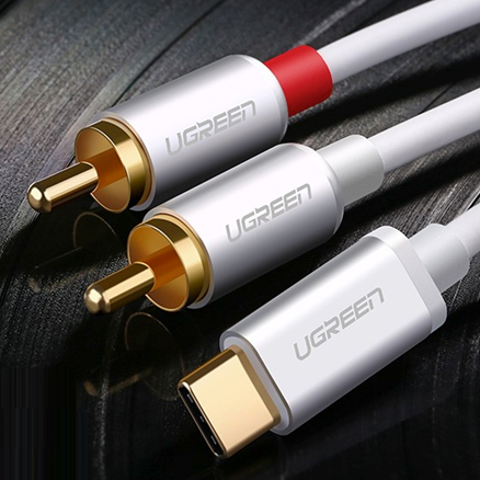 Cáp USB Type-C ra 2 RCA jack hoa sen cho loa và Ampli UGREEN 0.5M 1M 1.5M - Phụ Kiện Điện Tử Việt Nam Cáp USB Type C ra 2 RCA (hoa sen) Ugreen