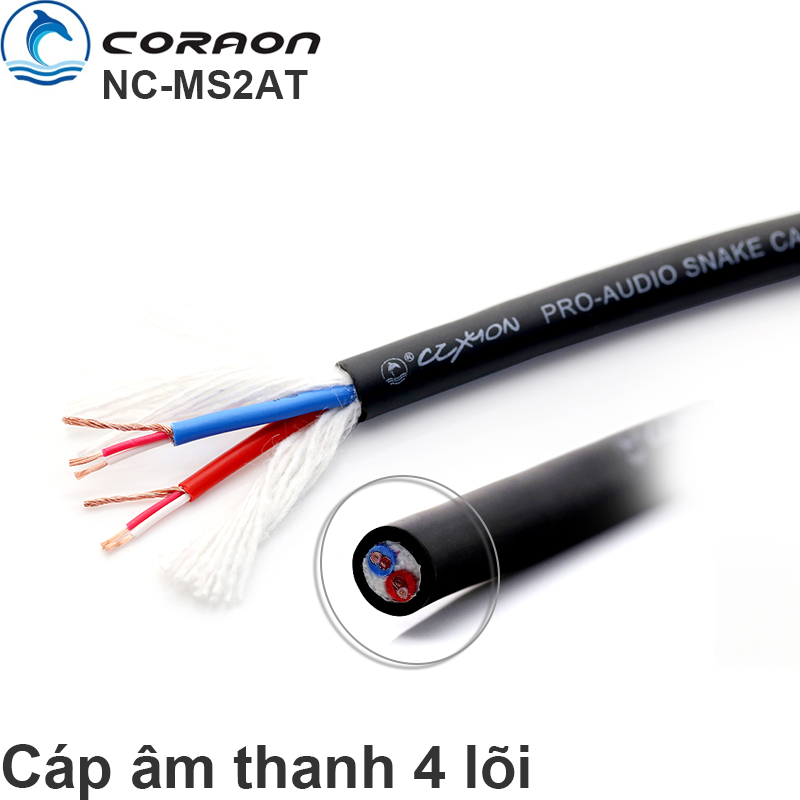 Dây hàn cáp âm thanh 4 lõi Pro - Audio cable 8mm Coraon NC-MS2AT - Phụ Kiện Điện Tử Việt Nam cap audio 4 loi coraon