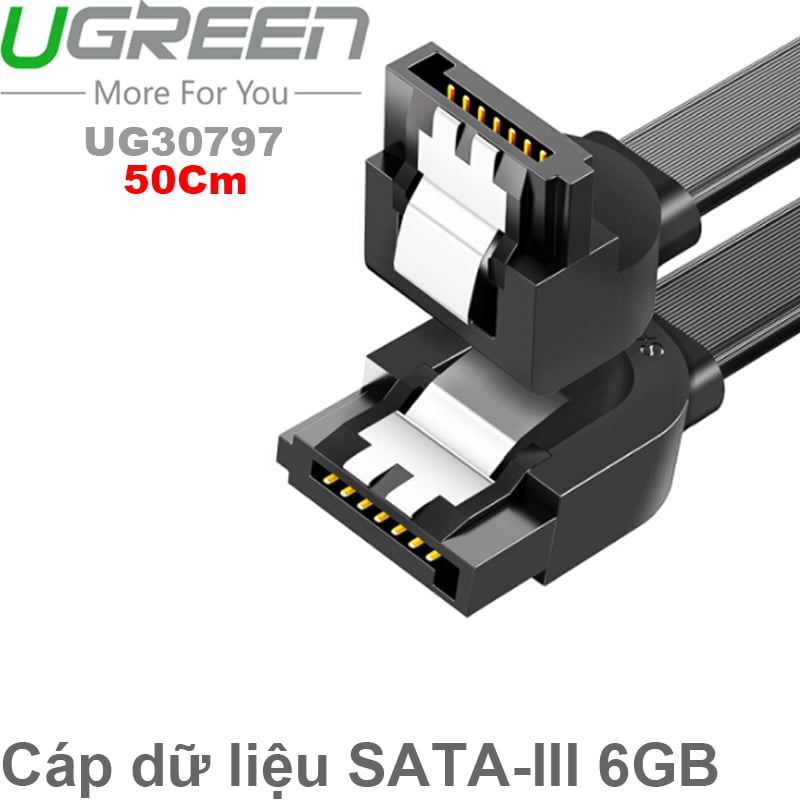 Cáp dữ liệu SATA-III 6GB mỏng dẹt 50Cm Ugreen 30797 (bẻ góc) - Phụ Kiện Điện Tử Việt Nam ugreen 30797 cap du lieu sata 3