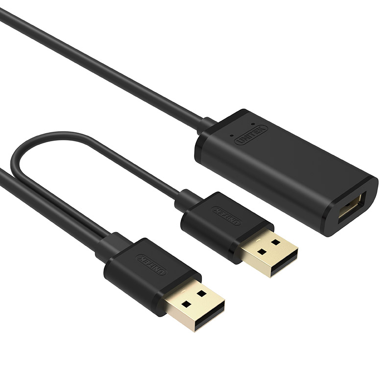 Cáp nối dài USB 2.0 AM-AF 1 đầu đực 1 đầu cái 10 mét có cấp nguồn UNITEK Y-278 - Phụ Kiện Điện Tử Việt Nam cap usb noi dai 5 mét unitek y-278