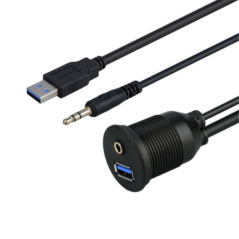Cáp nối dài USB 3.0 Audio 3.5mm 1 mét lắp bảng điều khiển 1 cổng - USB 3.0 Flush Mount Cable 1 port with Audio 3.5mm female - Phụ Kiện Điện Tử Việt Nam cap noi dai usb 3.0 + audio 1 met lap bang dieu khien