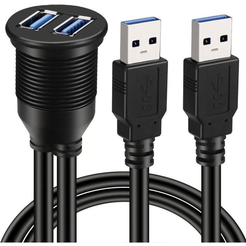 Cáp nối dài USB 3.0 1 mét lắp bảng điều khiển 2 cổng - USB 3.0 Flush Mount Cable Dual port - Phụ Kiện Điện Tử Việt Nam cap usb noi dai lap bang dien khien