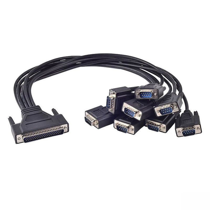 Cáp chuyển DB62 male sang 8 cổng DB9 RS232 dùng cho card PCI-E 8 cổng RS232 Syba FG-EMT09A - Phụ Kiện Điện Tử Việt Nam cap db62 ra 8 cong com db9