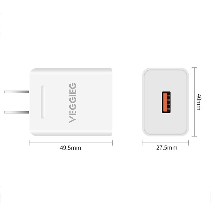 Cục sạc Điện thoại Smartphone Máy tính bảng 5V-3A QC3.0 Veggieg V-UC3.0 - Phụ Kiện Điện Tử Việt Nam cuc sac nhanh qc3.0