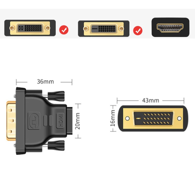 Đầu đổi DVI D 24+1 sang HDMI 1080P Veggieg HD24-1 - Phụ Kiện Điện Tử Việt Nam dau doi DVI ra HD VEGGIEG HD24-1