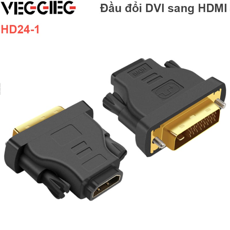 Đầu đổi DVI D 24+1 sang HDMI 1080P Veggieg HD24-1 - Phụ Kiện Điện Tử Việt Nam hdmi to dvi