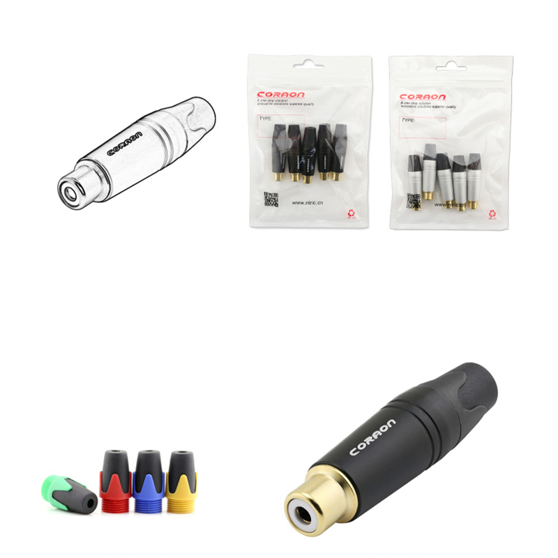 Đầu hàn jack cắm AV/RCA cái female cho thiết bị âm thanh mạ vàng 24K Coraon Z-373-FBG - Phụ Kiện Điện Tử Việt Nam dau han jack cam av rca video coraon cong cái