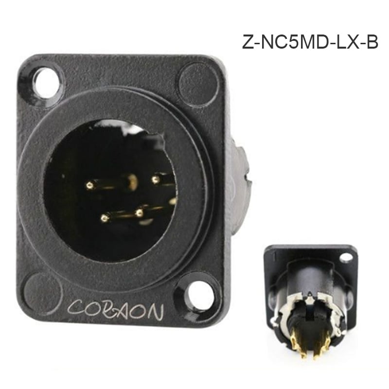 Đầu hàn cổng XLR 4PIN Male - Female gắn trên tường bảng điều khiển Coraon Z-NC4MD-LX-B / Z-NC4FD-LX-B - Phụ Kiện Điện Tử Việt Nam dau han jack xlr 4pin coraon Z-NC4MD-LX-B