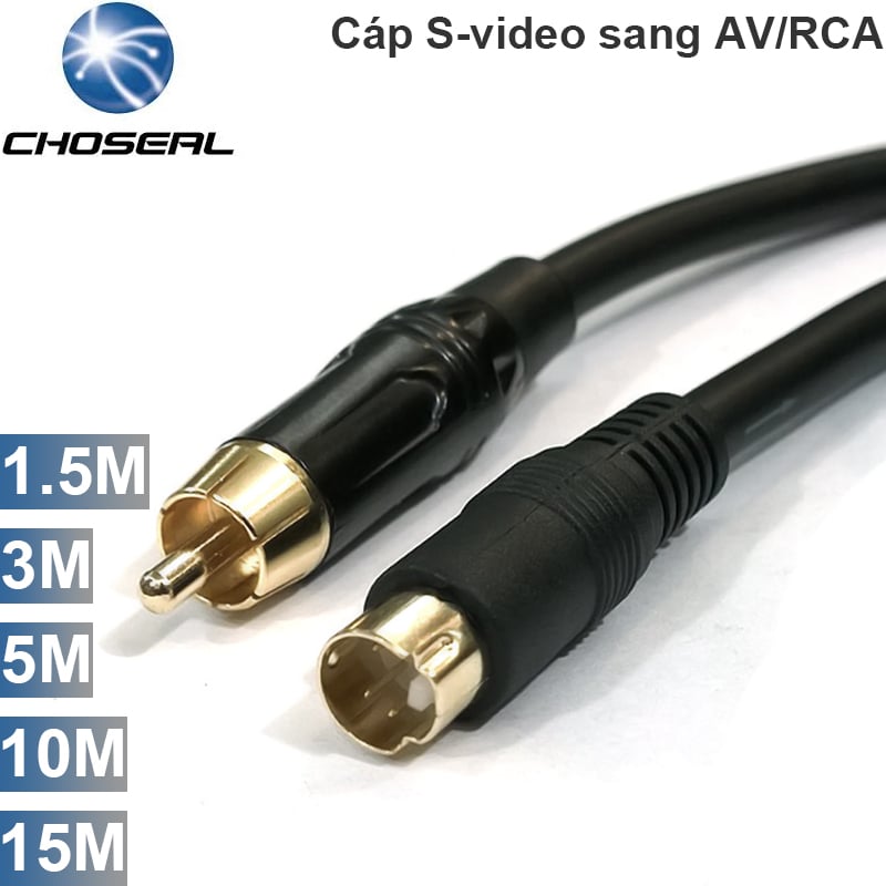 Cáp S-video ra AV RCA 1.5M 3M 5M 10M 15M Choseal - Phụ Kiện Điện Tử Việt Nam cap s-video sang av