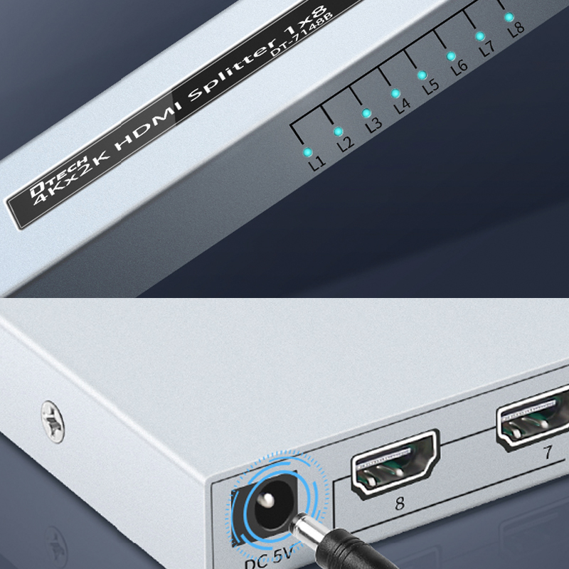 Bộ chia HDMI V1.4 4K30Hz 3D 8 cổng DTECH DT-7148A - Phụ Kiện Điện Tử Việt Nam dt-7148b
