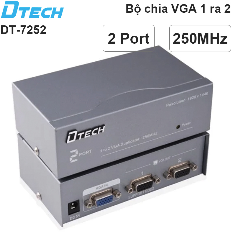 bo chia vga 1 ra 2 dtech dt-7252