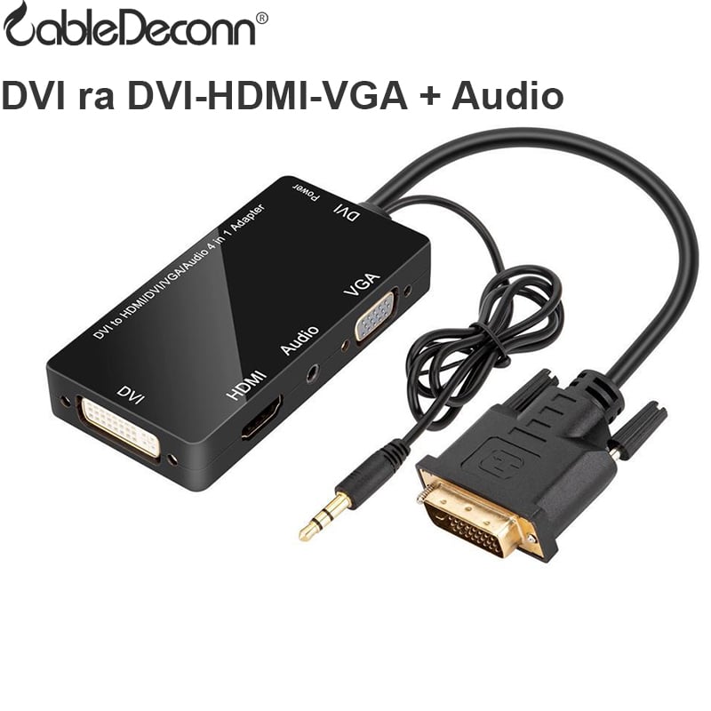 DVI Audio ra HDMI-DVI-VGA converter audio 3.5mm 25Cm CableDeconn 1080P - Phụ Kiện Điện Tử Việt Nam DVI ra hdmi vga dvi audio cabledeconn