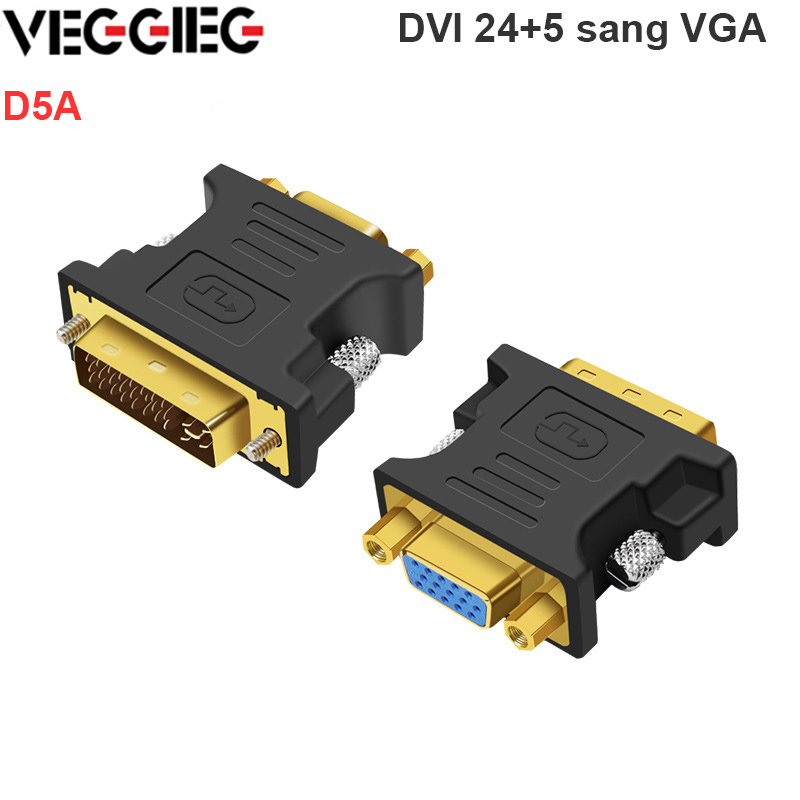 Đầu đổi DVI I 24+5 sang VGA 1080P Veggieg D5A - Phụ Kiện Điện Tử Việt Nam dvi sang vga veggieg d5a