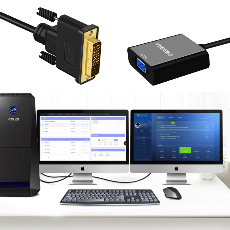Chuyển đổi DVI D 24+1 sang VGA converter 1080P Veggieg D-V1B - Phụ Kiện Điện Tử Việt Nam dvi sang vga conver veggieg d-v1b