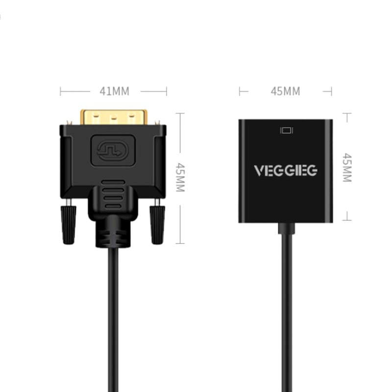 Chuyển đổi DVI D 24+1 sang VGA converter 1080P Veggieg D-V1B - Phụ Kiện Điện Tử Việt Nam dvi sang vga conver veggieg d-v1b