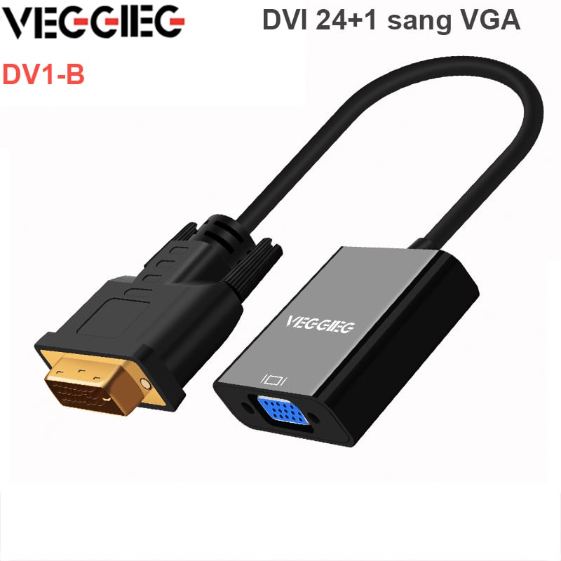 Chuyển đổi DVI D 24+1 sang VGA converter 1080P Veggieg D-V1B - Phụ Kiện Điện Tử Việt Nam dvi sang vga conver veggieg d-v1b