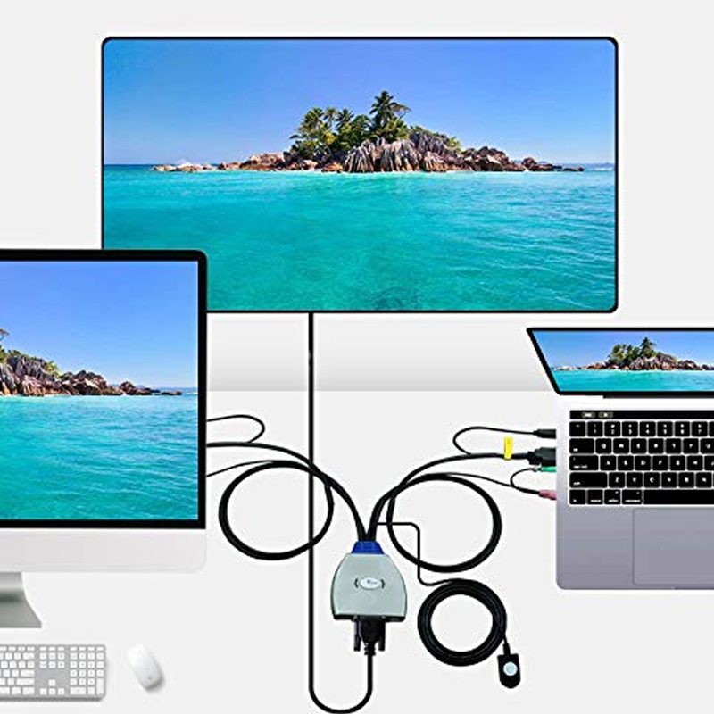 KVM switch 2 port DVI dạng cáp Kinan DV2302 - Phụ Kiện Điện Tử Việt Nam kvm dvi kinnan dv2302