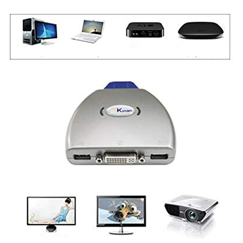 KVM switch 2 port DVI dạng cáp Kinan DV2302 - Phụ Kiện Điện Tử Việt Nam kvm dvi kinnan dv2302