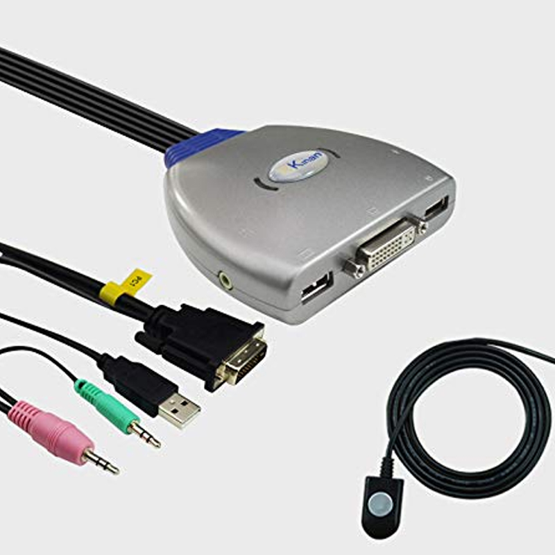 KVM switch 2 port DVI dạng cáp Kinan DV2302 - Phụ Kiện Điện Tử Việt Nam kvm dvi kinnan dv2302