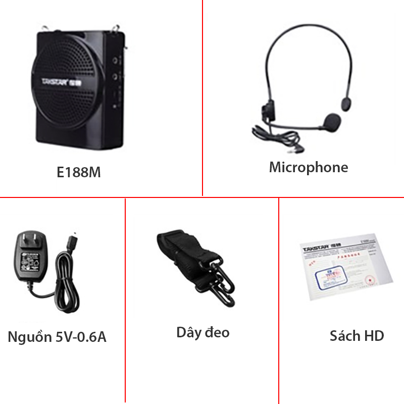 Máy trợ giảng - Loa hỗ trợ giáo viên giảng dạy có dây Takstar 10 watt E188M - Phụ Kiện Điện Tử Việt Nam micro tro giang co day takstar e188m
