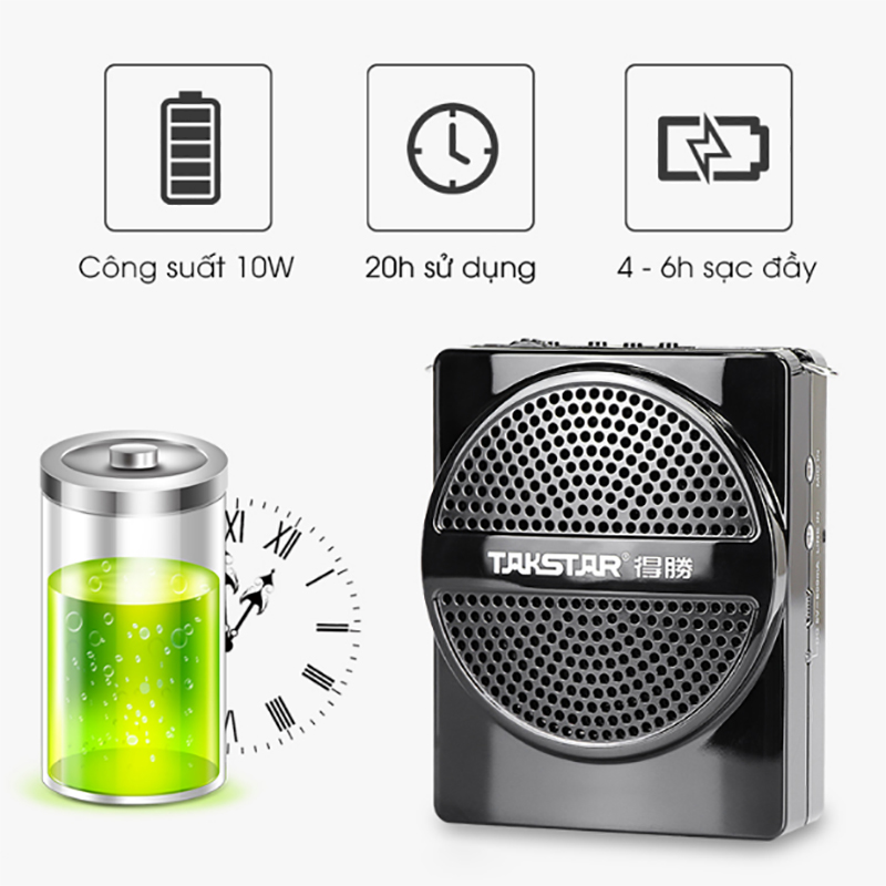 Máy trợ giảng - Loa hỗ trợ giáo viên giảng dạy có dây Takstar 10 watt E188M - Phụ Kiện Điện Tử Việt Nam micro tro giang co day takstar e188m
