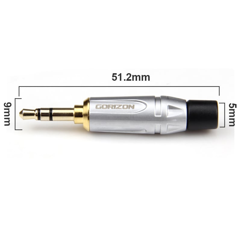 Đầu hàn giắc cắm audio 3.5mm stereo 4 nấc 5mm bẻ góc Gorizon GZ3052T3-GCH/B - Phụ Kiện Điện Tử Việt Nam dau han 3.5mm 4 nac