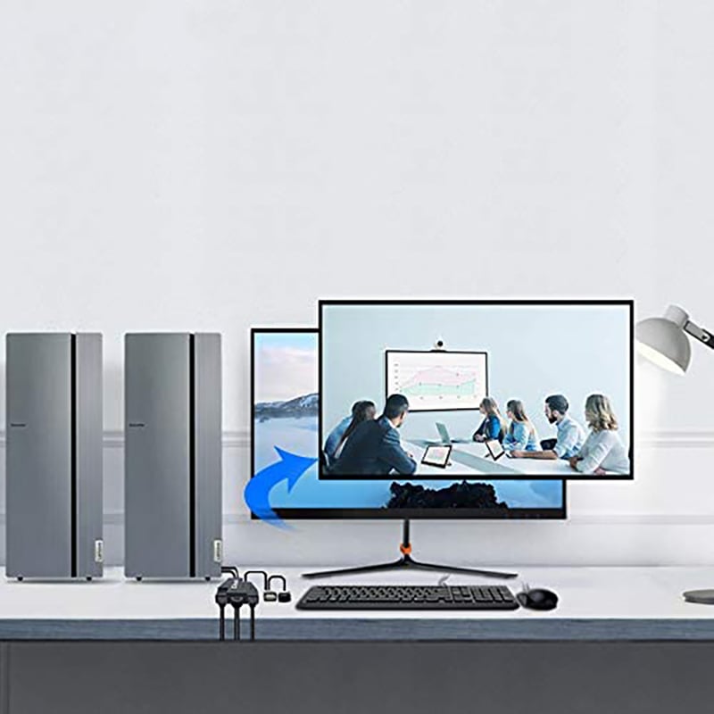 HDMI KVM Switch 2 port HDMI 2.0 4K 60Hz dạng cáp Kinan HD1302 - Phụ Kiện Điện Tử Việt Nam Kinan HD1302