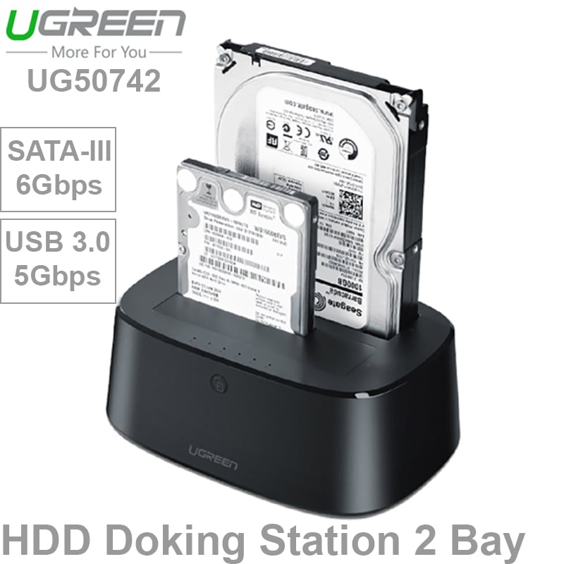 HDD dock 2 khay 2.5/3.5'' SATA-III USB 3.0 Ugreen 50742 - Phụ Kiện Điện Tử Việt Nam ugreen 50742 hdd doking 2 bay sata iii