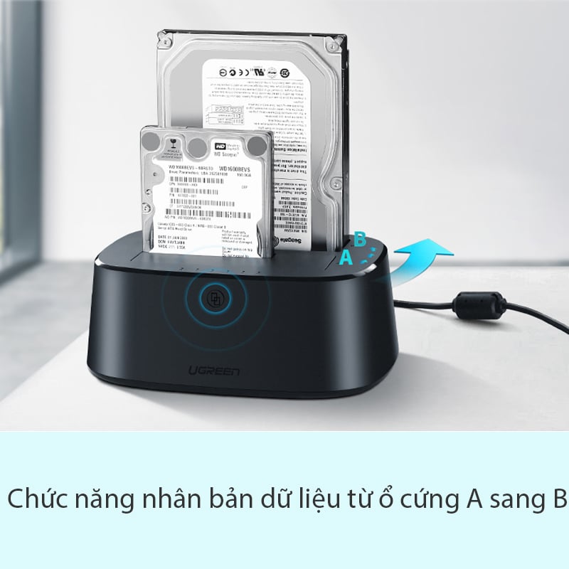 HDD dock 2 khay 2.5/3.5'' SATA-III USB 3.0 Ugreen 50742 - Phụ Kiện Điện Tử Việt Nam ugreen 50742 hdd doking 2 bay sata iii