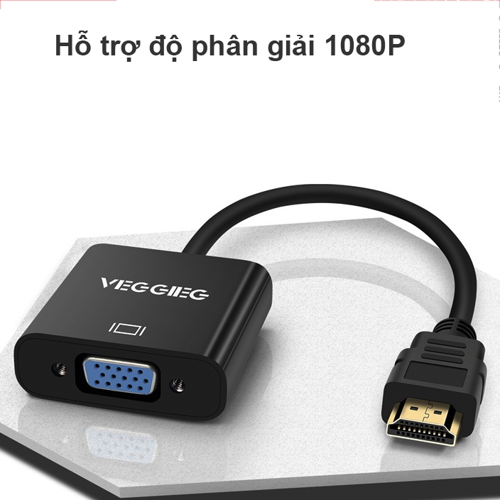 HDMI sang VGA adapter 20Cm Veggieg H-V1B - Phụ Kiện Điện Tử Việt Nam hdmi sang vga